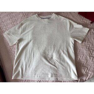 Men's Denim & Flower off white ribbed oversized short sleeve shirt Large